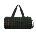 thumbnail image 2 of Gaeub Buffalo Plaid Dark Green Lightweight Travel Cylinder Bag Gym Tote Bag Sports Training Duffle Bag with Pockets and Straps, 2 of 8