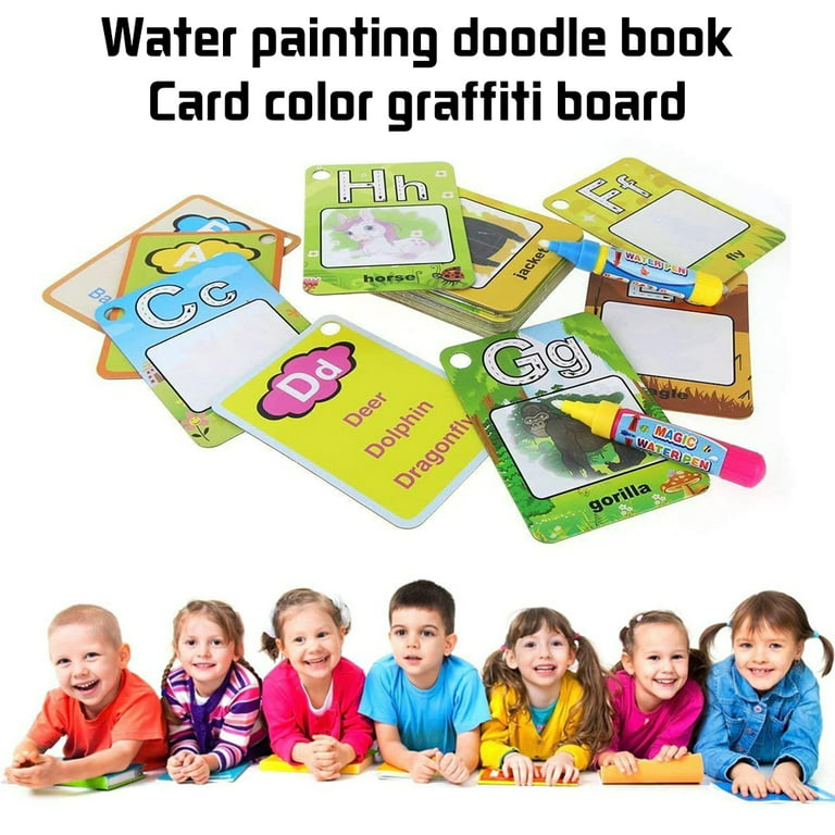 Mumoo Bear Water Painting Graffiti Book Card 26 Early Education Cognitive  Cards Colouring Doodle Board 2 Magic Drawing Pens Games Toy For Toddlers  Kids Baby – Number, Shapes And Colors price in