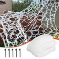 thumbnail image 2 of Innens 13*3ft Giant Spider Web with 35" Spider Halloween Decorations Flexible Elastic Spider Web for Indoor Ourdoor Garden Yard Party Decor (Orange, 1Pc), 2 of 15