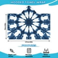 thumbnail image 2 of Blue Tie Dye Star Pattern Hooded Bath Towel，50"x30" for Ages 3 To 12 Kids, Quick Dry Lightweight Soft Microfiber Hood Beach Towel Cover Up for Kids, 2 of 7
