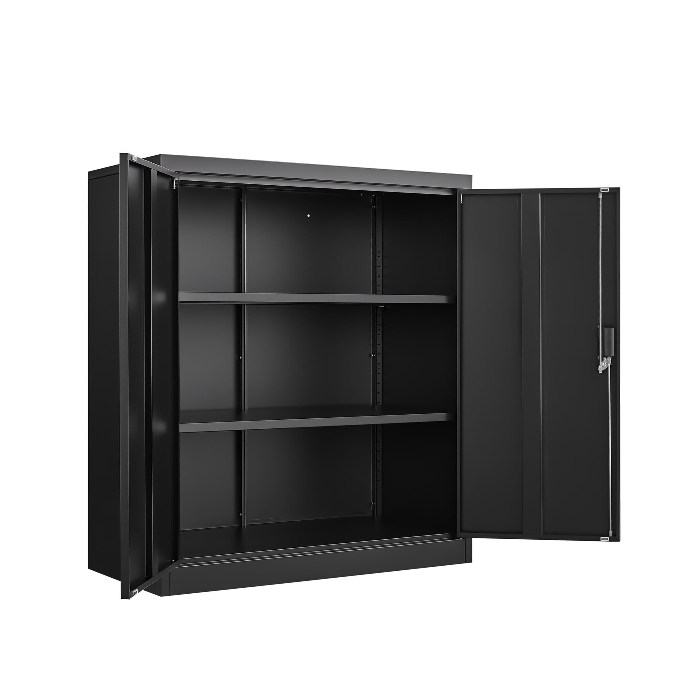 Noble House 36" Steel Storage Locker with Adjustable Shelves, File Cabinet Organizer for Office/Home, Black