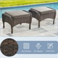 thumbnail image 3 of Giantfurnni Outdoor Patio Ottomans Set of 2, All Weather Rattan Wicker Footstool Footrest Seat with Removable Cushions, 3 of 6