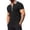Black Mens Summer Shirts, variant on Half Zip Golf Shirts for Men Business Casual Top Color Blocked Short Sleeve Lapel Blouse