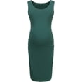 thumbnail image 2 of Maternity Dresses for Daily Baby Shower and Photography, Sleeveless Tank Dresses Side Ruching Womens Bodycon Dress, Green, Medium, 2 of 6