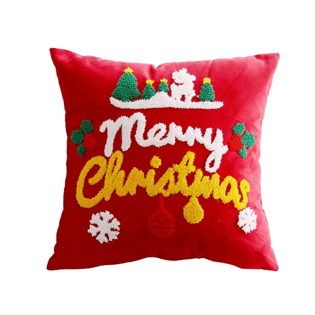 Qocolhg Christmas Decorations Outdoor Indoor, Christmas Pillowcase Rectangular Pillowcase Invisible Zipper Holiday Pillowcase Holiday Gift Christmas Decoration Red Pillowcase Suitable For Sofa
