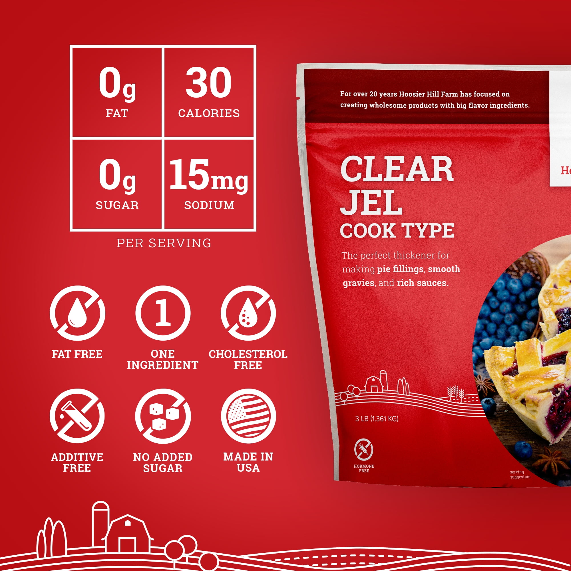 Hoosier Hill Farm Clear Jel, Cook-Type, 3 lb Bag