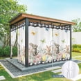 thumbnail image 6 of Outdoor Curtains for Patio Waterproof, Easter Bunny Outdoor Privacy Panels Grommet, Spring Botanical Flowers Flowers Eggs Check Blackout Outside Curtains for Porch/Cabana 54"x95", 2 Panels, 6 of 8