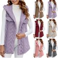 thumbnail image 1 of Tranfacy Gilets pour Femmes, Manteaux d'Hiver pour Femmes, Blouse Sans Manches Décontractée à Capuche, Veste de Mode, 1 of 7