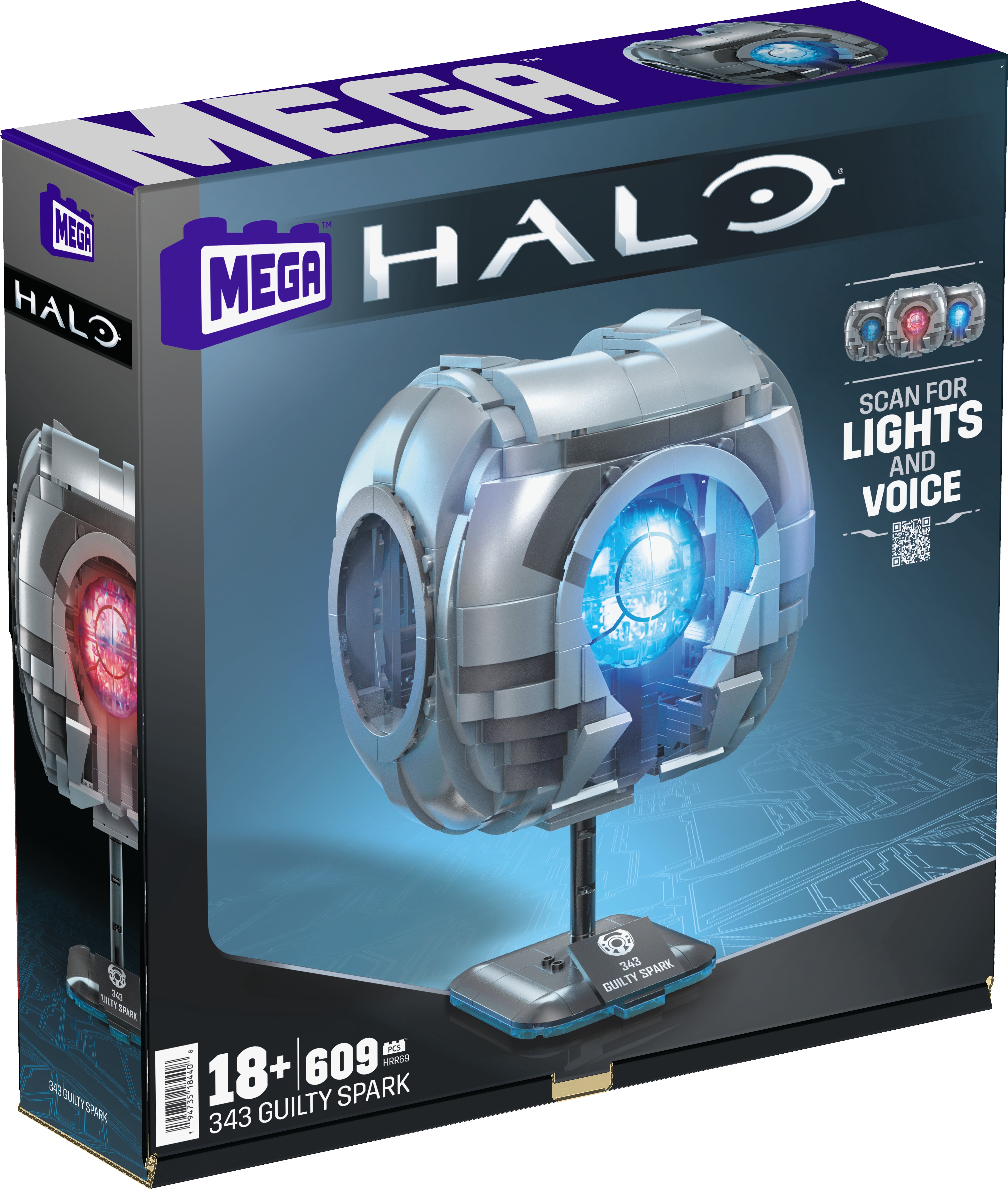 MEGA BLOKS HALO 343 Guilty Spark, 609 Piece Building Toy Set