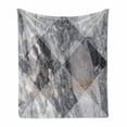 thumbnail image 1 of Abstract Soft Flannel Fleece Throw Blanket, Geometric Diamond Shaped Grunge Granite Rock Facet Forms Ceramic Abstract Print, Cozy Plush for Indoor and Outdoor Use, 60" x 80", Pale Grey, by Ambesonne, 1 of 6