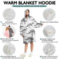 thumbnail image 5 of Wearable Oversized Blanket,White Dinosaurs Skeletons Pattern Wearable Blanket Hoodie for Adults,Cozy Hooded Blankets with Super Pockets,Super Warm Fuzzy Pullover for Women & Men, 5 of 6