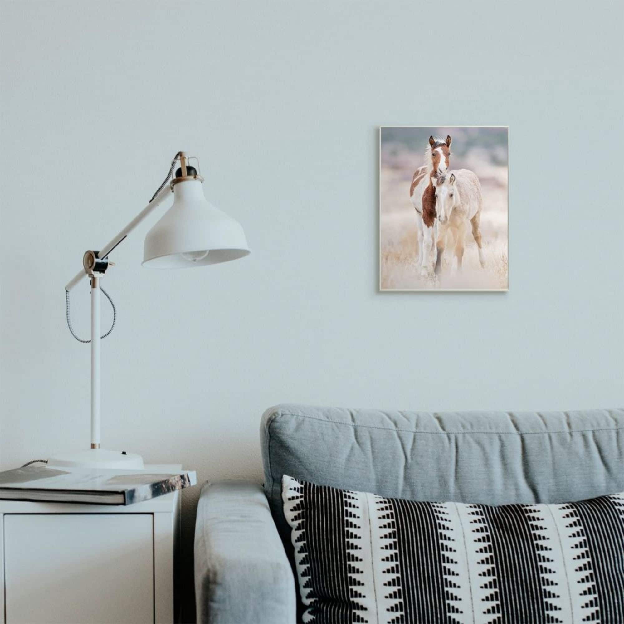 Stupell Industries Calm Horses in Muted Beige Meadow Photograph Design by PHBurchett