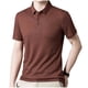 thumbnail image 2 of Blusa y camisa de manga corta con cuello vuelto para hombre, informal, holgada, cómoda, suave, de negocios, con botones, blusa de manga corta con cuello vuelto, camisa para hombre, tops de poliéster, 2 of 9
