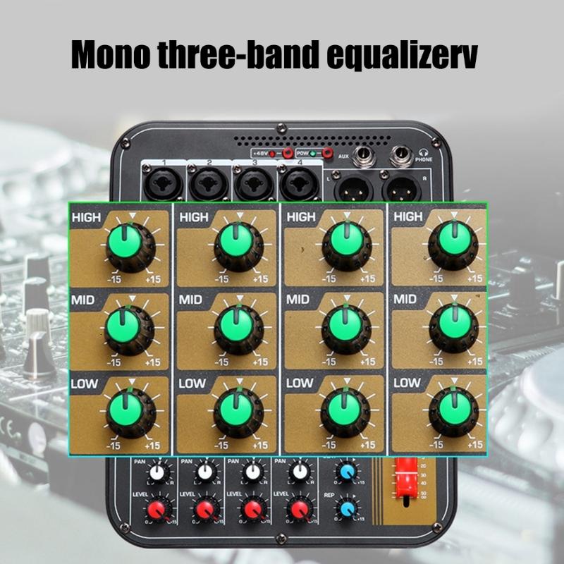lanema Audios Mixer USB Playbacks 3Band Equalizers for Stage Performances Practice