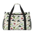 thumbnail image 1 of Fotbe Cute Dinosaurs Bolsa de Viaje con Estampado, Bolsa de Fin de Semana para Mujer con Compartimento para Zapatos, Bolsa de Gimnasio con Bolsillo Húmedo, 1 of 7