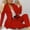 Red, variant on Jiyugala Suit for Women Women's Solid Two Piece Suit Set Business Office Long Sleeve Suit Jacket And Trouser