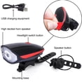 thumbnail image 3 of Juego de luces para bicicleta NikouMX con bocina USB recargable Rojo Deportes, 3 of 8