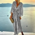 thumbnail image 1 of Robe de Soirée, Robe Maxi Moulante à Manches Longues avec Sequins, Taille à Lacets et Ourlet Fendu pour Soirée, 1 of 6
