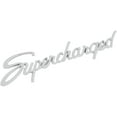 thumbnail image 2 of Speedway Motors Supercharged Script Emblem Triple Chrome Plated Universal Badge, 9 Inch Automotive Body Emblem with Mounting Studs and Clips, Custom Vehicle Exterior Accent, 2 of 5