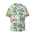 thumbnail image 4 of Uemuo Summer Leopard Pattern Cotton Linen Short Sleeve Shirts,Casual Lightweight Button Down Shirts,Vacation Beach Summer Tops-XX-Large, 4 of 7