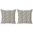 thumbnail image 1 of Ambesonne Cat Throw Pillow Cover 2 Pack, Retro Hipster Bow Ties, 18", Multicolor, 1 of 2