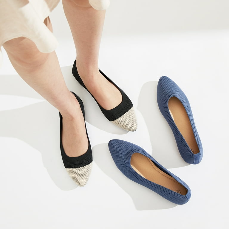 Navy flat pumps hot sale