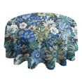 thumbnail image 4 of Pioneer Flower Floral Print Pattern Round Tablecloth 60"x60",Wrinkle Wipeable Table Cloth for Kitchen Dining Room Picnic Patio Party, 4 of 6