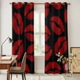 thumbnail image 5 of Kitchen Curtains 84 Inch Length 2 Panels, Red Lips Grommets Window Treatment Curtain, Modern Abstract Romantic Texture Aesthetic Thermal Curtains Drapes for Living Room/Bathroom, 5 of 9