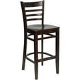 thumbnail image 2 of BizChair Ladder Back Walnut Wood Restaurant Barstool, 2 of 11