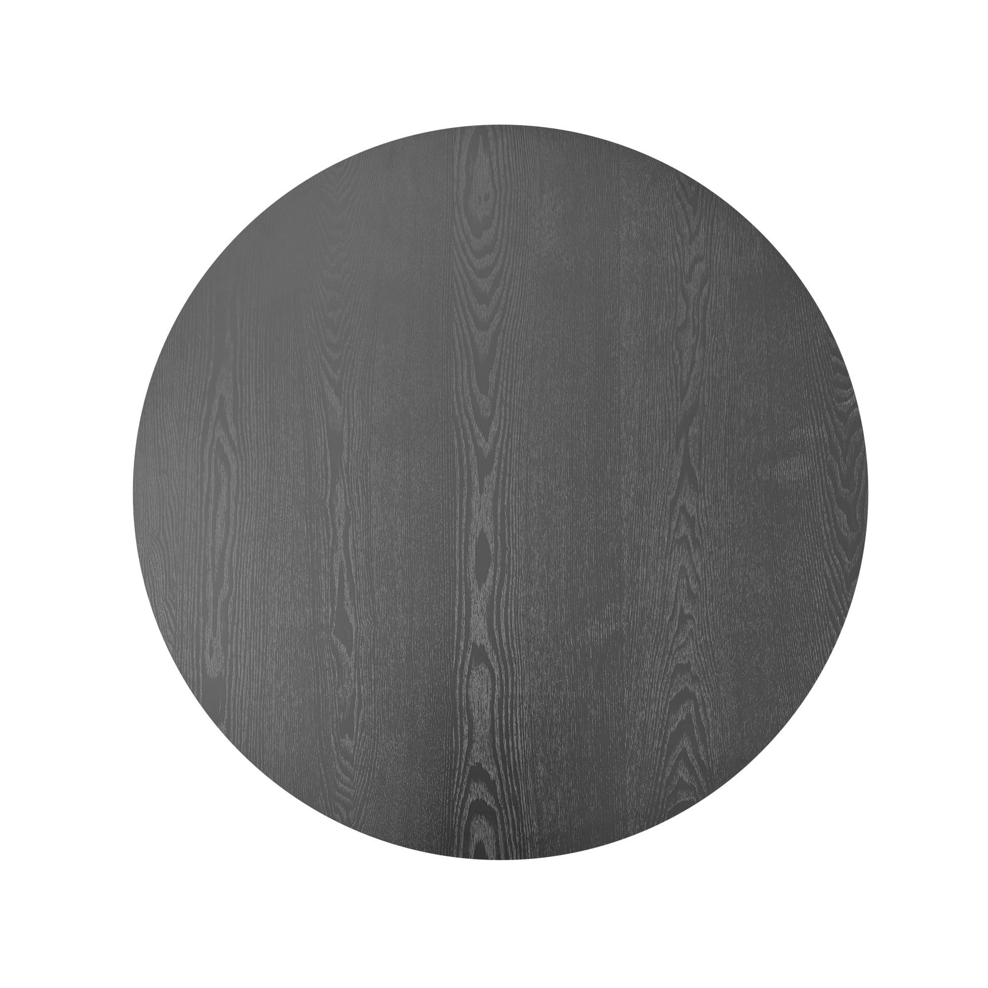 39.37" Round Coffee Table with Storage, Fluted Modern Coffee Table with Hidden Storage, Wood Veneer Center Table for Living Room, Black