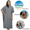 thumbnail image 5 of Tirrinia Soft Surf Poncho Changing Towel - Quick Dry Microfiber Hooded Wetsuit Changing Robe (Grey), 5 of 9