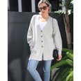 thumbnail image 4 of Charmo Side Split Cardigan Sweaters for Womens Long Sleeve V Neck Button Knit Sweater with Pockets, 4 of 7