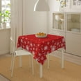 thumbnail image 6 of Merry Christmas Square Tablecloth 52 Inch Winter Red White Snowflakes Square Tablecloth for Christmas Washable Xmas Holiday Table Cloth for Home Dining Room Party Indoor Decor, 6 of 8