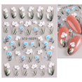 thumbnail image 3 of Pegatinas para decoración de uñas con flores en relieve 3D, autoadhesivas, 5D, coloridas, para verano, 4 hojas, 3 of 4