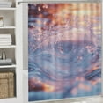 thumbnail image 4 of Water Splash Ripple 4 Pcs Shower Curtain Set with Rug Bathroom Sets with Waterproof Fabric And Non-Slip Rugs Toilet Lid Cover Bath Mat Decor with Hooks, 4 of 7