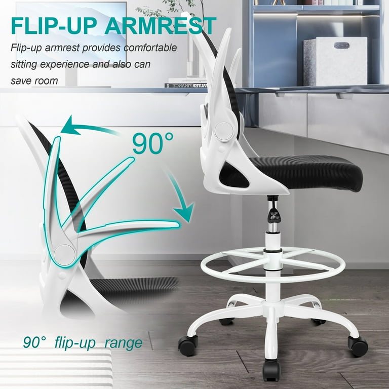 Office Chair Arm Pads 2-Pack - PU Leather Armrest Covers For Swivel Chairs