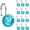 Aqua Blue, variant on Luxury Design Round Clear Diamond Crystal Gem Bling with Glide Balls Shower Curtain Hooks, Rust Proof Metal Rhinestones Glam Shower Curtain Rings-12 Pack