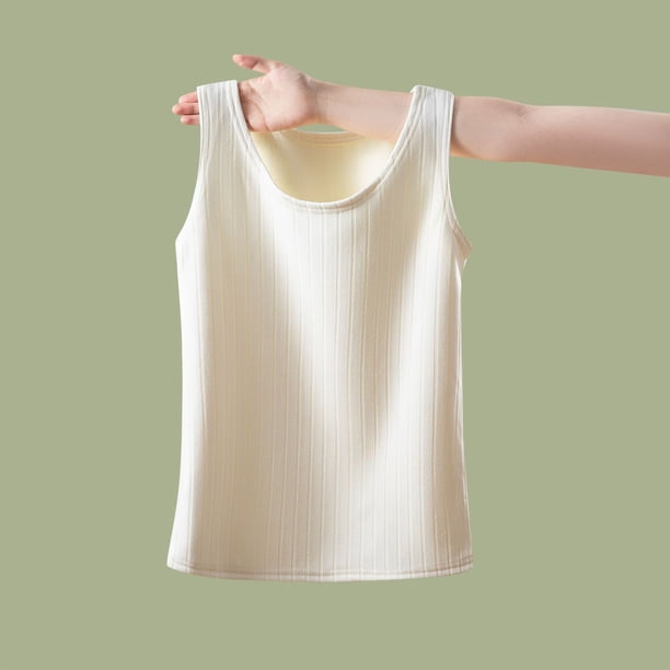Ropa interior térmica para mujer, color sólido, cuello redondo, rayas, con base de terciopelo grueso, cubrecopas, pijama de poliéster para mujer