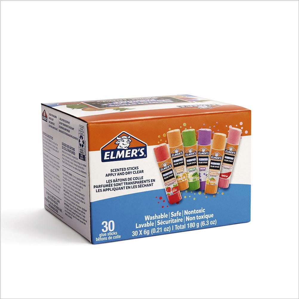 Elmer’s Scented Glue Sticks, Safe, Nontoxic School Glue, 30 Count (6g each), 6 fun and exciting scents