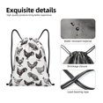 thumbnail image 5 of Drawstring Backpack - Sketch Chicken Black White Splash Proof Small Drawstring Gym Bag for Women Men, Cinch Sports String Bag Backpack for Travel Swimming Beach, 5 of 8