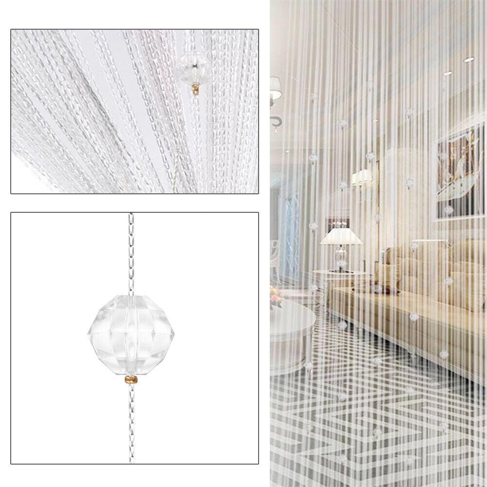  OKUOKA Crystal Beaded Door Curtain Room Door Window Beads  String Curtain Beads Wall Panel Fringe Divider Semi-Hanging Curtains (Color  : A, Size : 240cm Wide) : Home & Kitchen