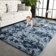 thumbnail image 7 of YJ.GWL 8x10ft Tie Dye Shag Area Rug For Living Room Bedroom,Shaggy Carpet For Home Decor,Blue Gray, 7 of 7