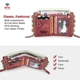 thumbnail image 3 of Contact's Soft Leather Wallet for Women Small Bifold Coin Purse Double Zipper Card Holder with RFID Blocking (Rose Tan), 3 of 8