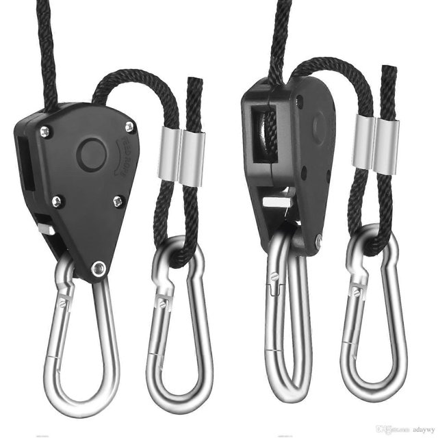 Un par de poleas para acampar y hacer senderismo, con trinquete de cuerda, para colgar herramientas al aire libre, equipo de supervivencia EDC, gancho para colgar la luz de la tienda de campaña