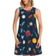 thumbnail image 1 of Fotbe Space Cartoon Vestido de Verano sin Mangas para Mujer – Vestido Midi Línea A, Estilo Camiseta Floral, Vestido Playero Casual y Fluido, 1 of 7