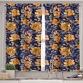 thumbnail image 2 of Ambesonne Flowers Valance & Curtain, Floral Watercolor Abstract, 55"x24", Indigo Marigold Ceil Blue, 2 of 7
