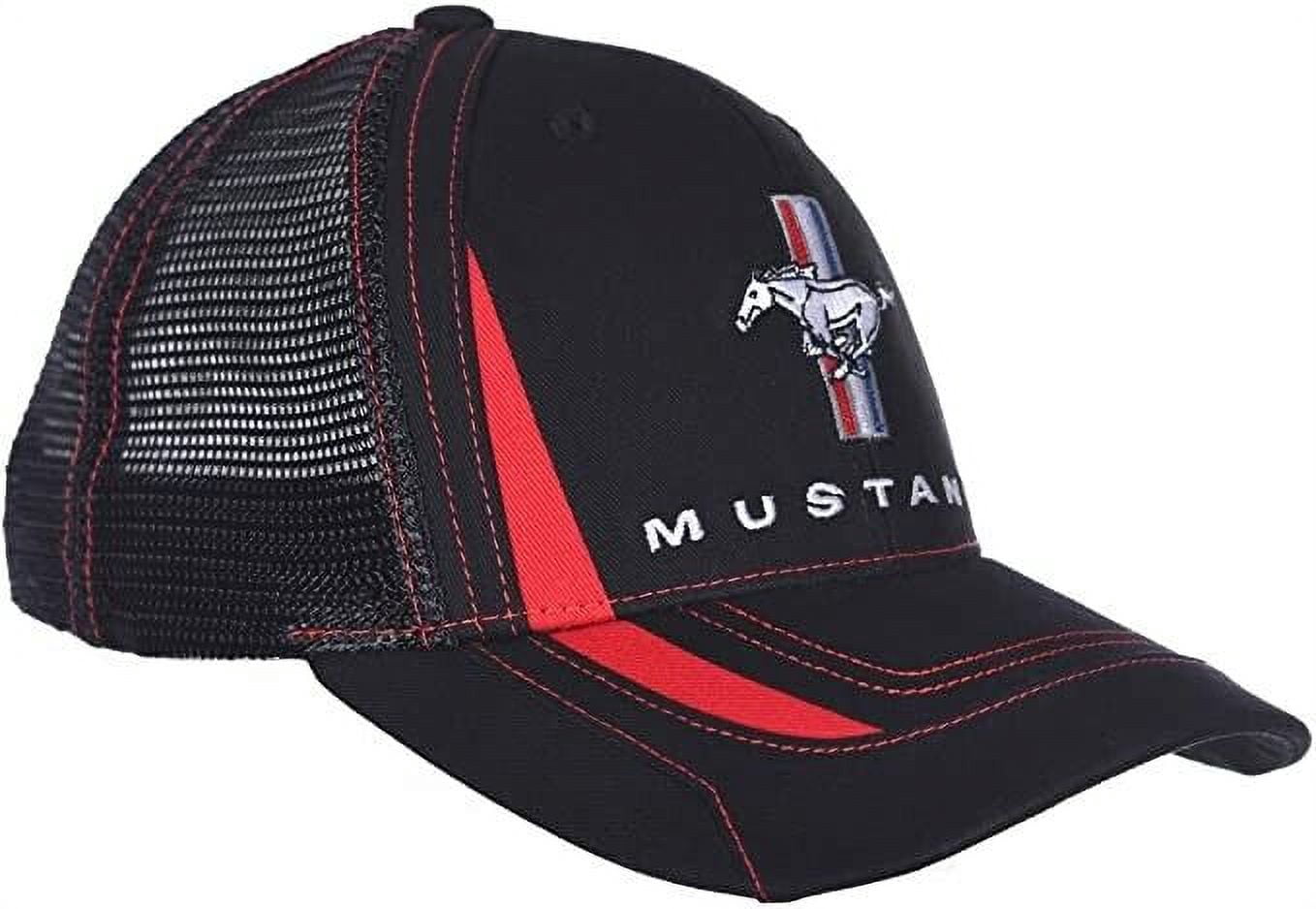 Ford Mustang Car Auto Racing Cap Mesh Trucker Hat Black Officially Licensed