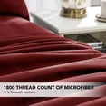 thumbnail image 3 of Deconovo Twin Bed Sheet Set, Fitted Sheet Flat Sheet & Pillowcase, Burgundy, 3 of 8