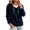 Navy, variant on Miqool Womens Velour Pullover Hoodies Fall Winter Casual Loose Fit Drawstring Long Sleeve Sweatshirt Tops
