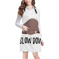 thumbnail image 1 of HATIART Funny Sloth Lying Slow Down Home Kitchen Apron for Women Men with Pockets, Unisex Adjustable Bib Apron for Cooking Baking, 1 of 2